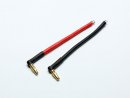 Angled adapter wire / 4mm gold bullet connector male